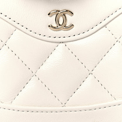Chanel Shiny Lambskin Quilted Micro 31 Clutch With Chain White 8 of 10