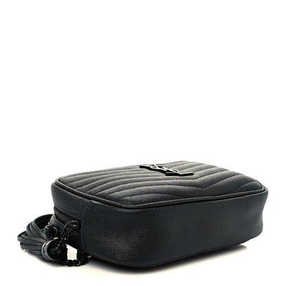 Saint Laurent Grain De Poudre Matelasse Monochrome Monogram Mini Lou Camera Bag Black 4 of 11