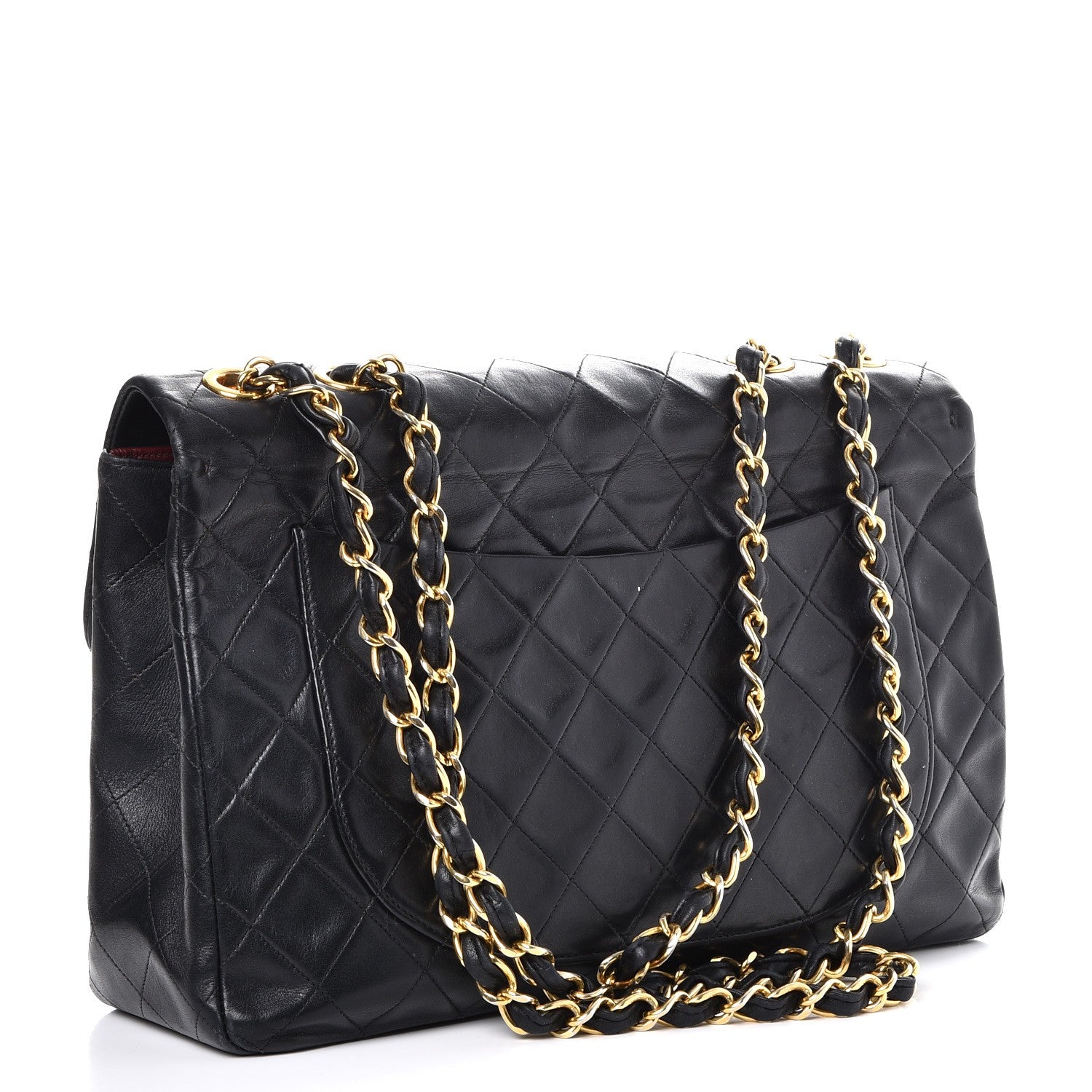 Chanel Lambskin Quilted XL Jumbo Single Flap Black 4 of 13