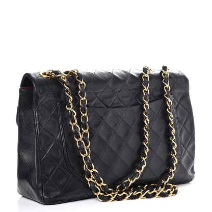 Chanel Lambskin Quilted XL Jumbo Single Flap Black 4 of 13