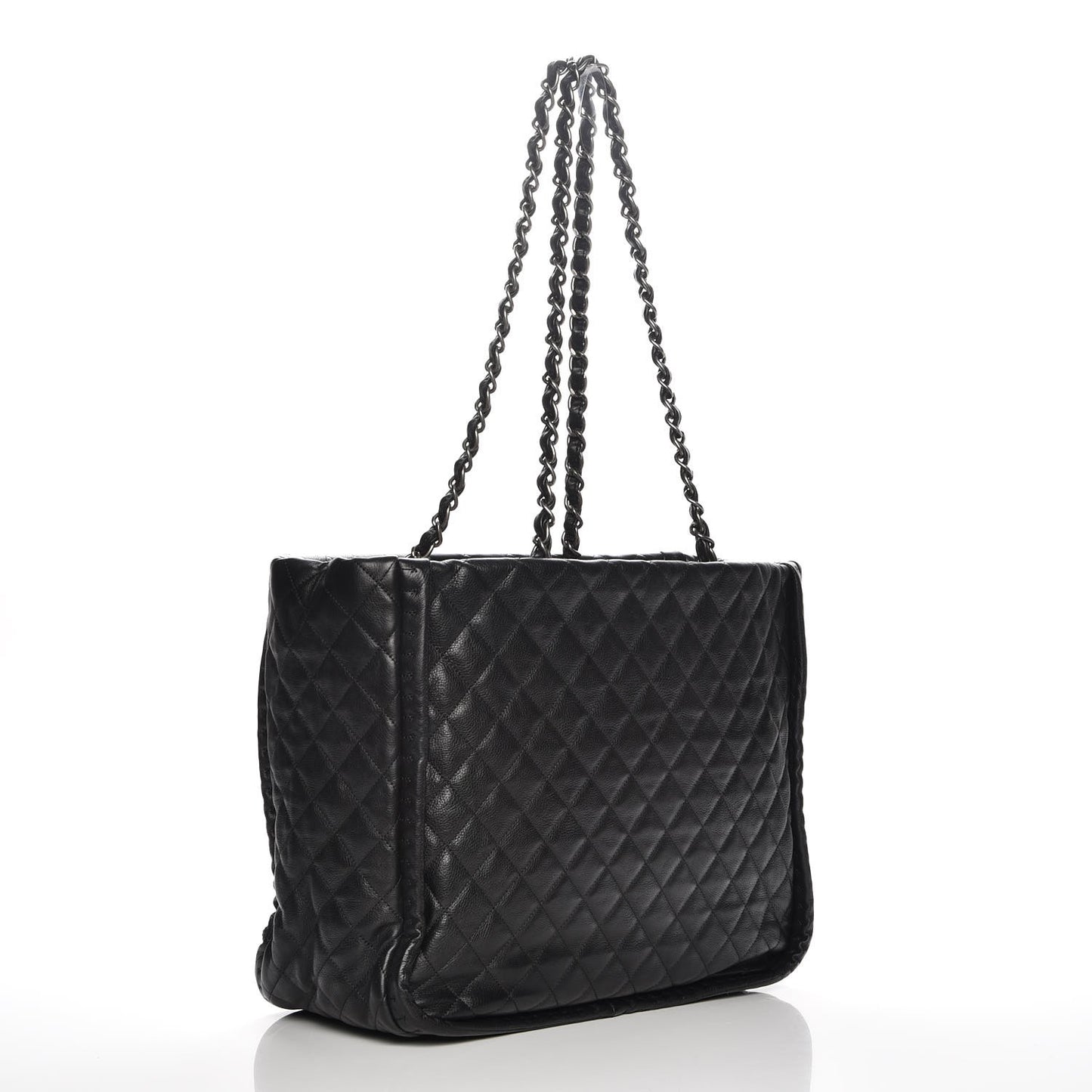 Calfskin Quilted Large Istanbul Tote Black
