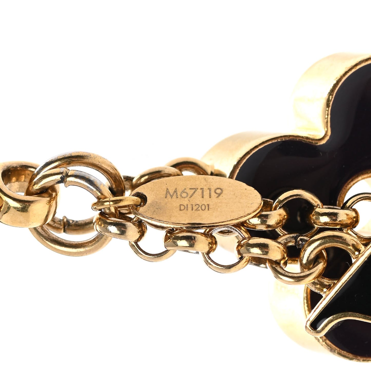 Metal Enamel Fleur De Monogram Bag Charm Dore
