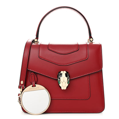 Bulgari Calfskin Serpenti Forever Top Handle Red 1 of 11