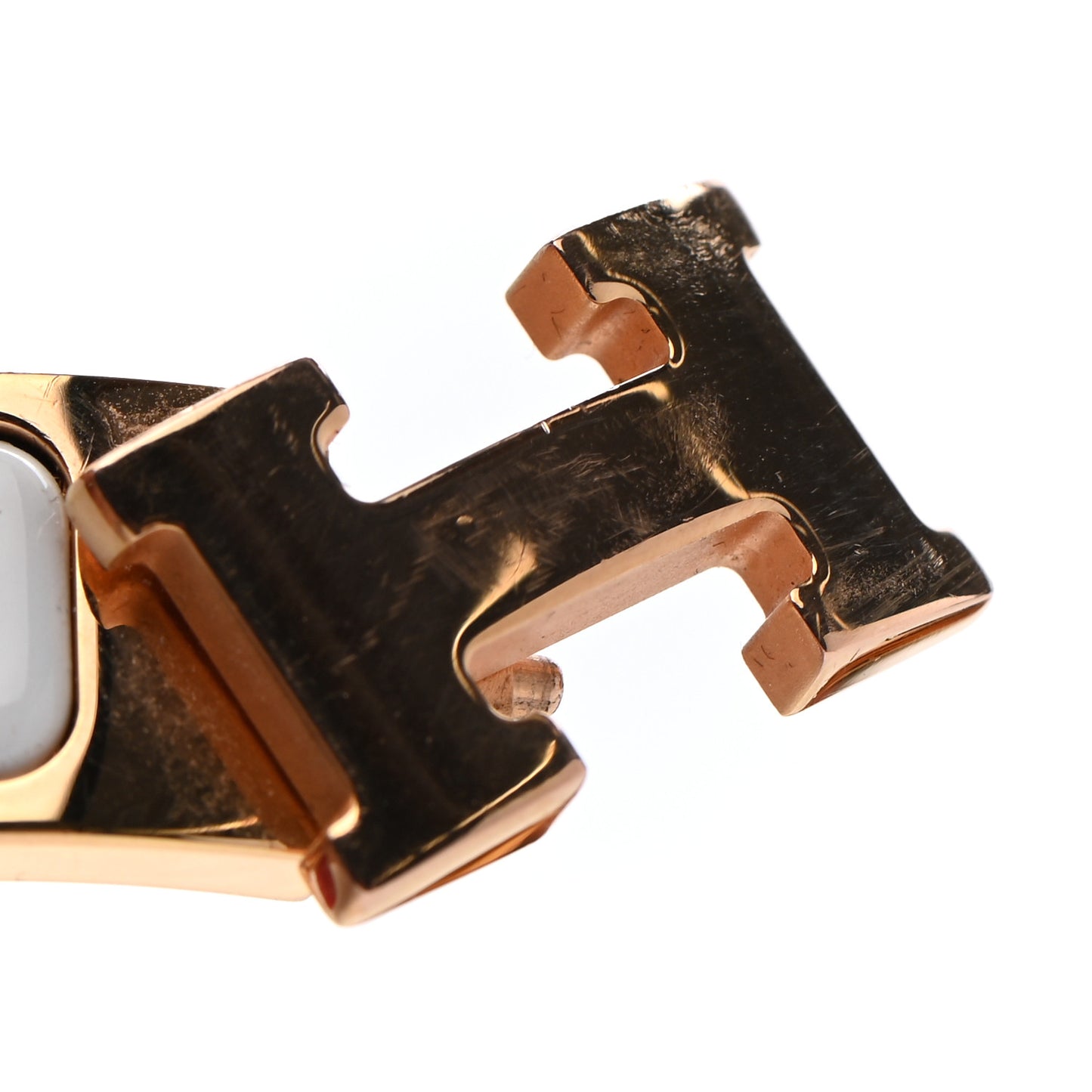 Enamel Narrow Clic Clac H Bracelet PM White