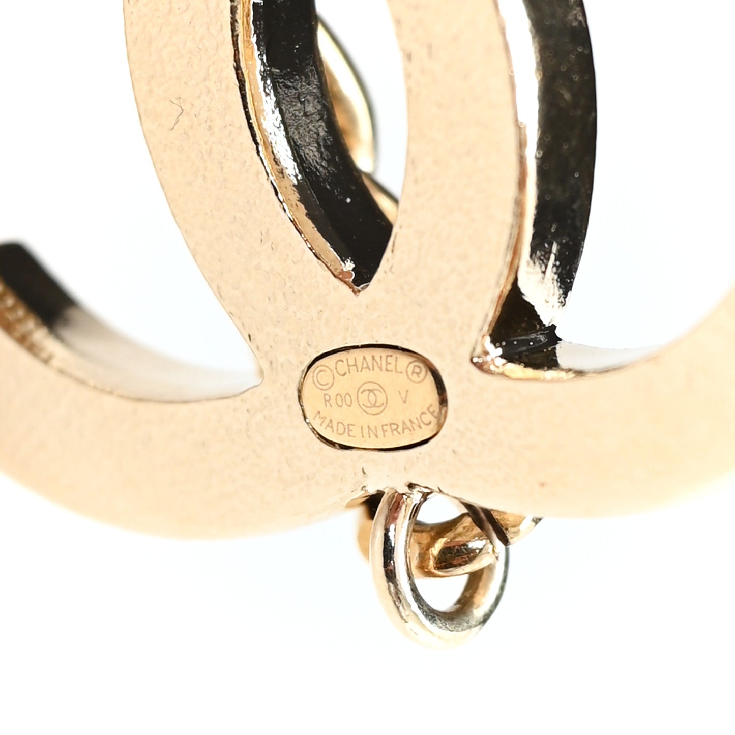 Enamel CC Chain Logo Belt Gold Black