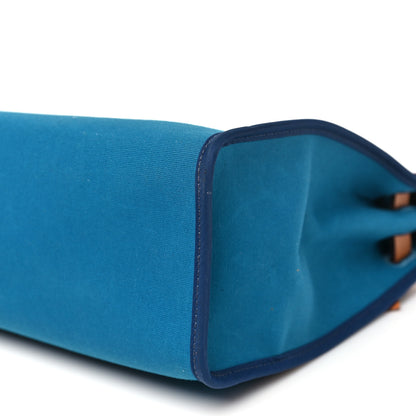 Hermes Toile Officier Vache Hunter Herbag Zip PM 31 Bleu Izmir Fauve 10 of 10
