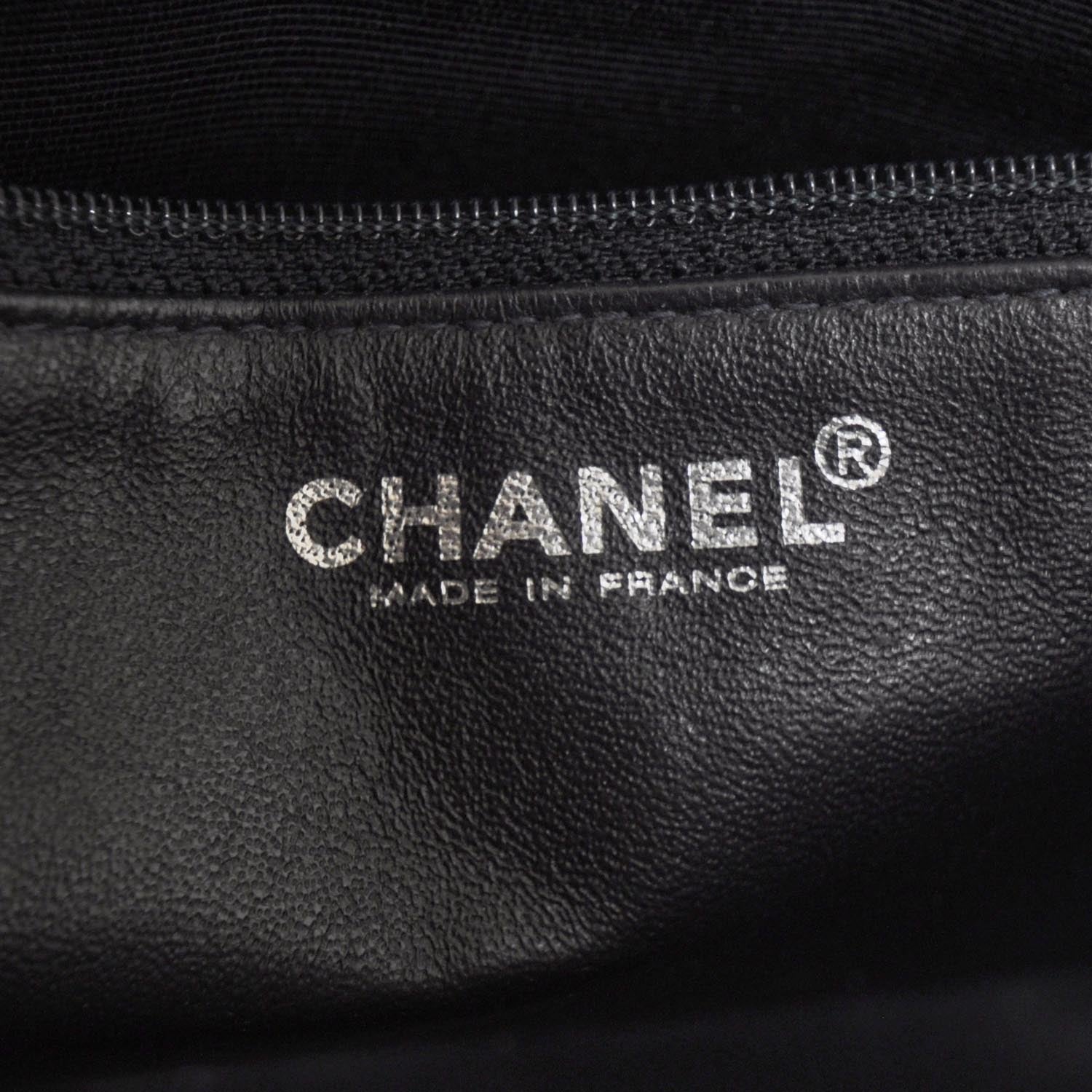 Chanel Leather Contrast Stitch Surpique Shoulder Bag Black 7 of 10