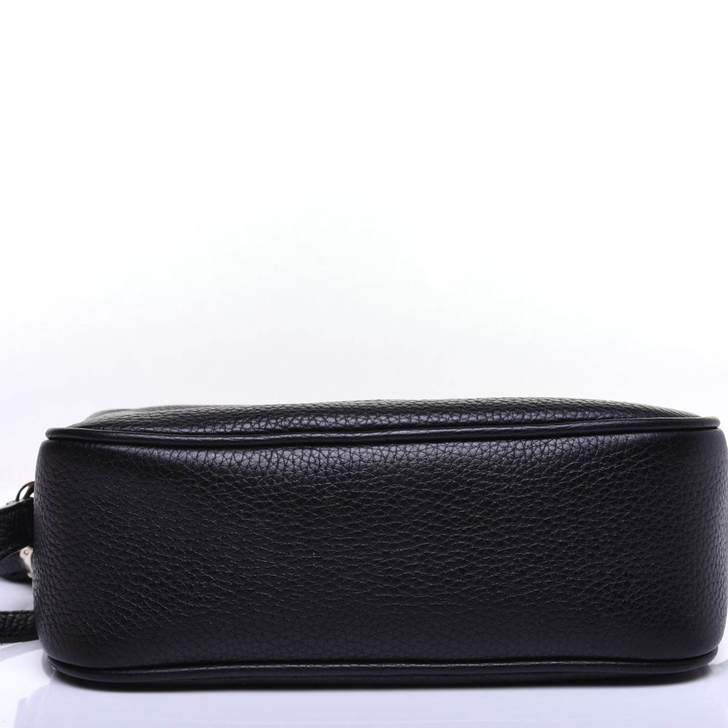 Pebbled Calfskin Small Soho Disco Bag Black