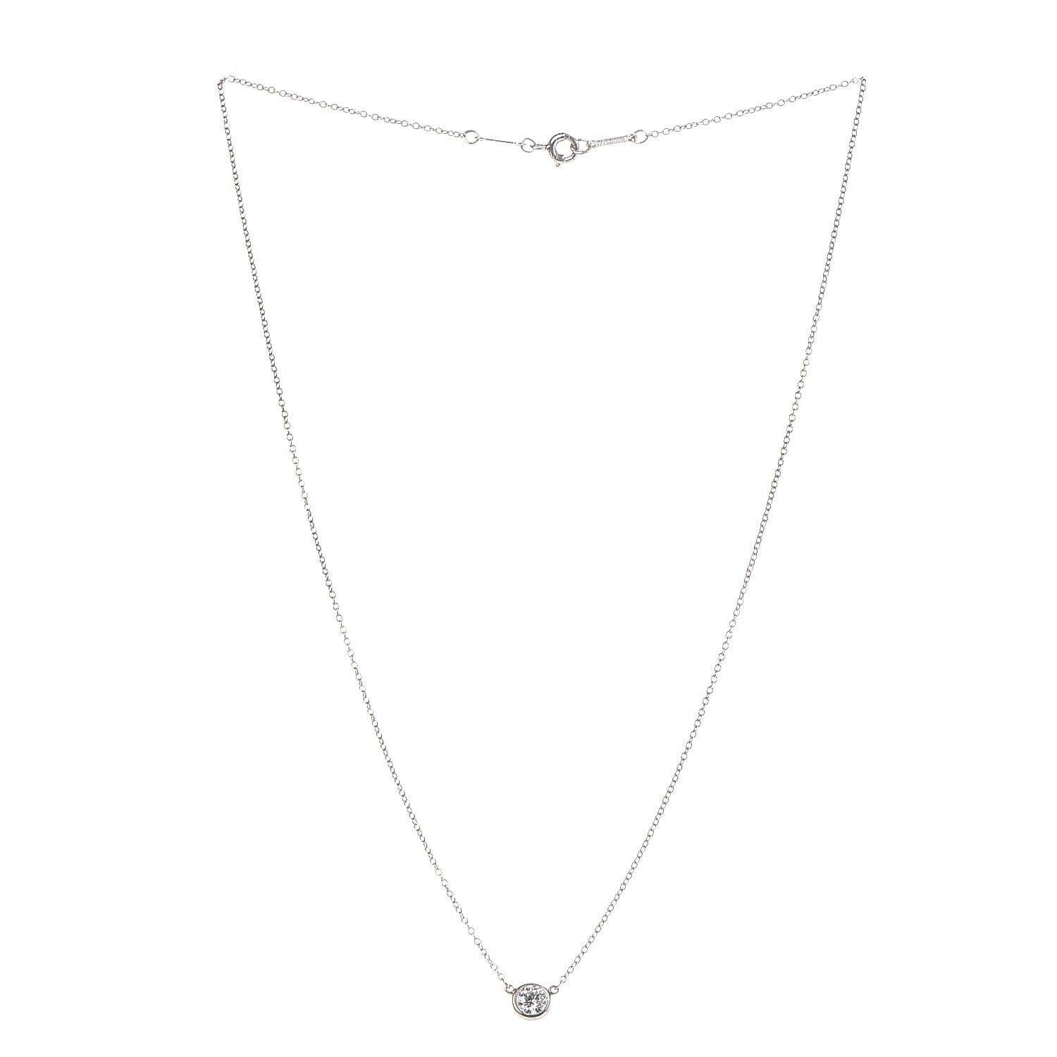Tiffany Platinum Diamond .25ct Elsa Peretti Diamonds by the Yard Pendant Necklace 3 of 8