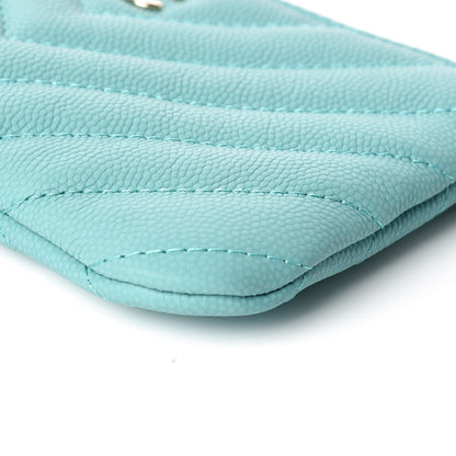 Chanel Caviar Chevron Quilted Small Cosmetic Case Green 6 of 10