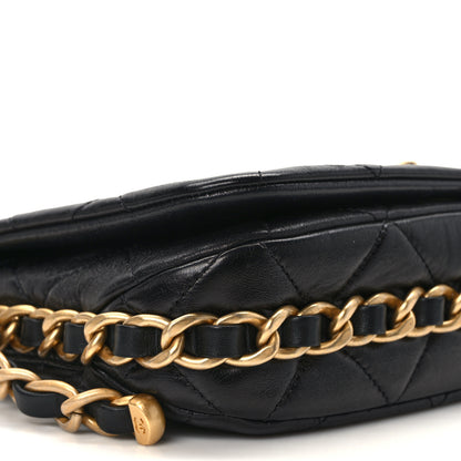 Chanel Shiny Lambskin Quilted Chain Around Flap Bag Black 9 of 12