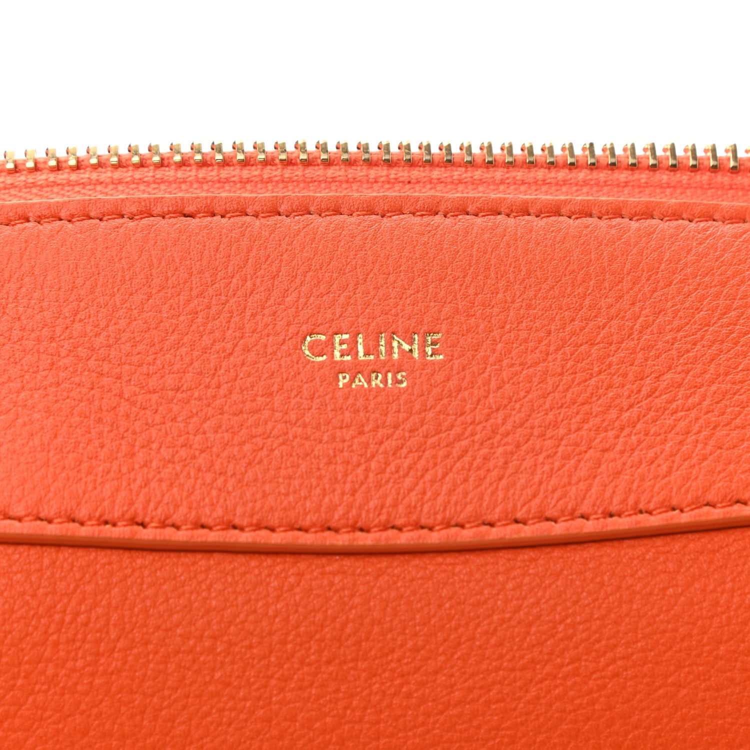 Celine Supple Calfskin Medium Romy Shoulder Bag Pop Orange 7 of 12