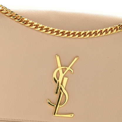 Saint Laurent Grain De Poudre Medium Monogram Kate Satchel Nude Powder 12 of 13