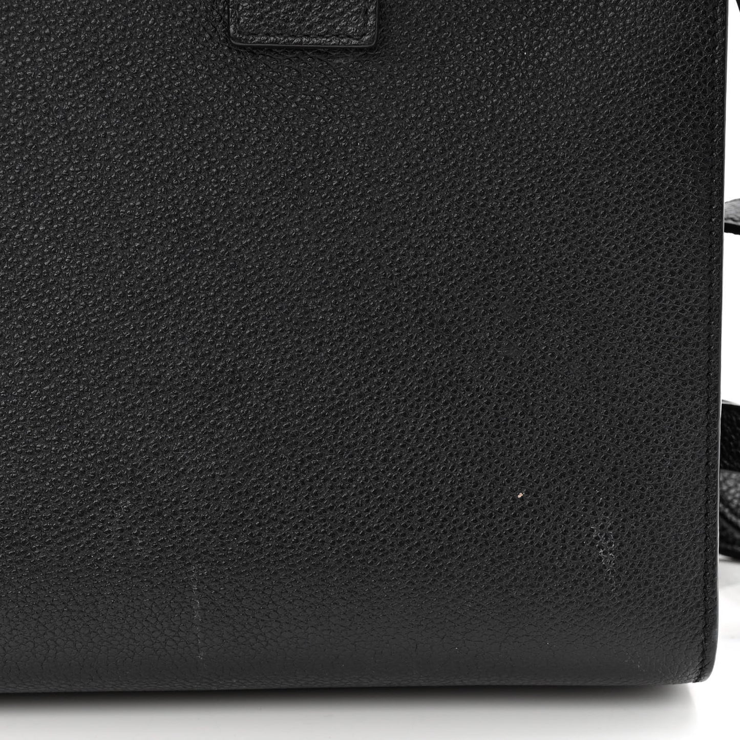 Grained Calfskin Baby Sac De Jour Black