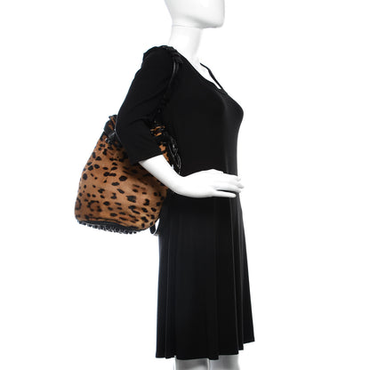 Alexander Wang Pebbled Lambskin Pony Hair Leopard Diego Bucket Bag Black Hardware 2 of 23
