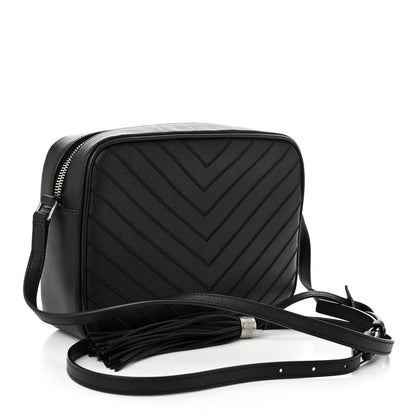 Saint Laurent Calfskin Studded Matelasse Monogram Lou Camera Bag Black 3 of 10