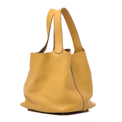Hermes Taurillon Clemence Picotin Lock 22 MM Jaune Ambre 3 of 9