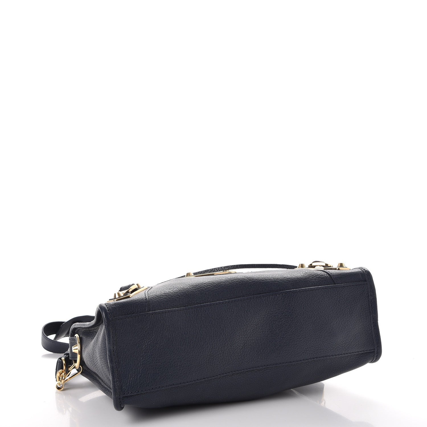 Balenciaga Chevre Gold Metallic Edge Hardware S City Bleu Nuit Dark Sea 4 of 8