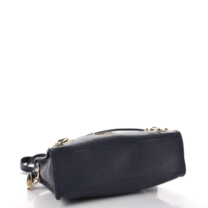 Balenciaga Chevre Gold Metallic Edge Hardware S City Bleu Nuit Dark Sea 4 of 8