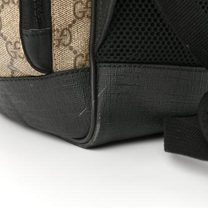 Gucci GG Supreme Monogram Single Buckle Backpack Beige Black 14 of 18