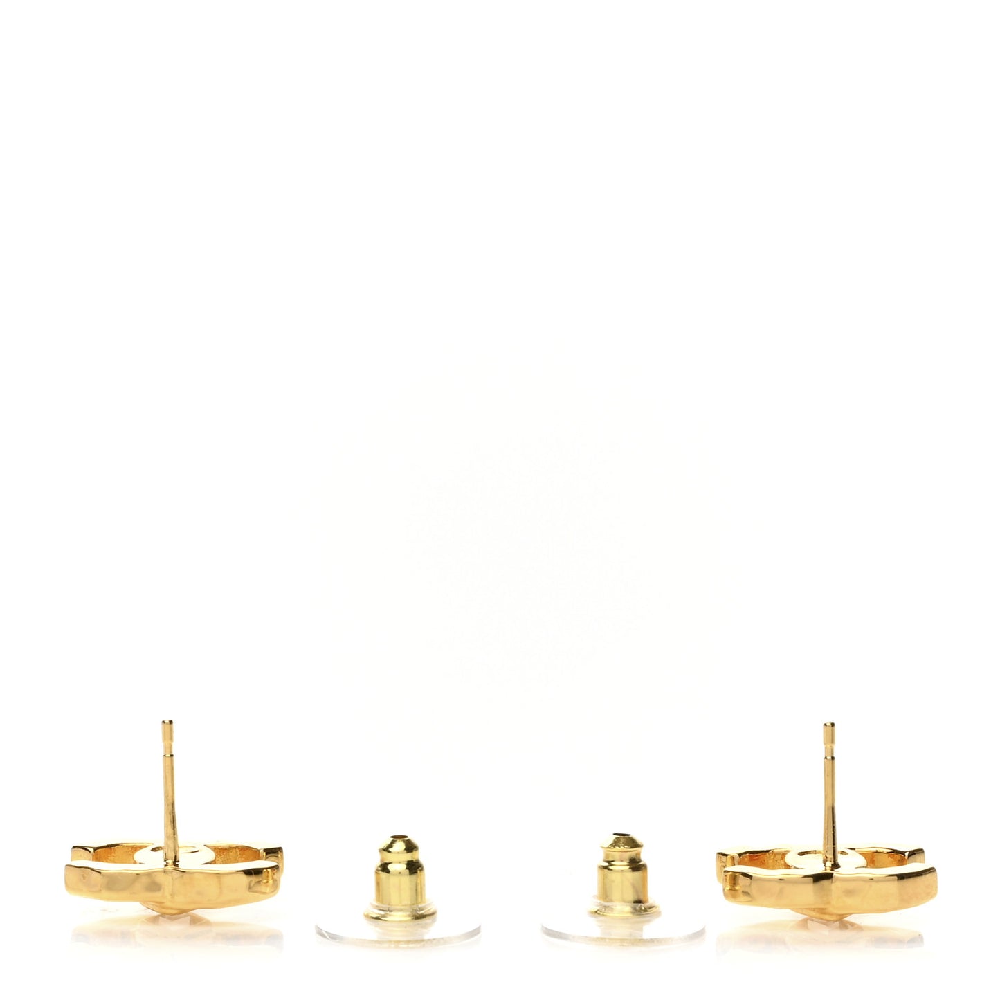 Metal Crystal CC Marquise Earrings Gold