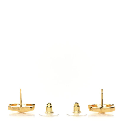 Chanel Metal Crystal CC Marquise Earrings Gold 3 of 4