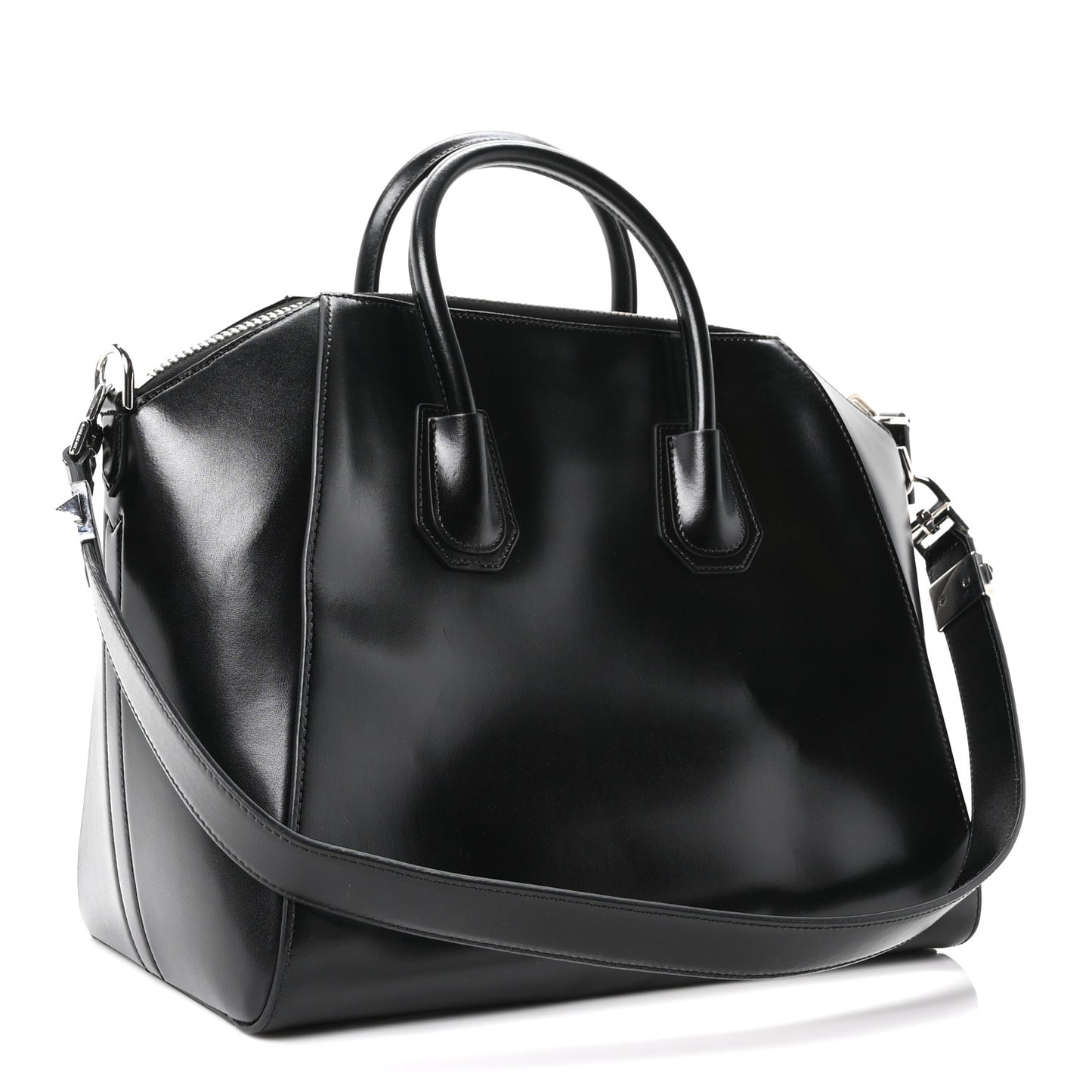 Shiny Lord Calfskin Medium Antigona Black