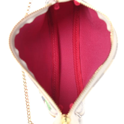 Louis Vuitton Damier Azur 2021 Christmas Animation Hollywood Mini Pochette Accessories Fuchsia 5 of 7
