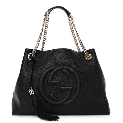 Gucci Pebbled Calfskin Medium Soho Chain Shoulder Bag Black 1 of 12