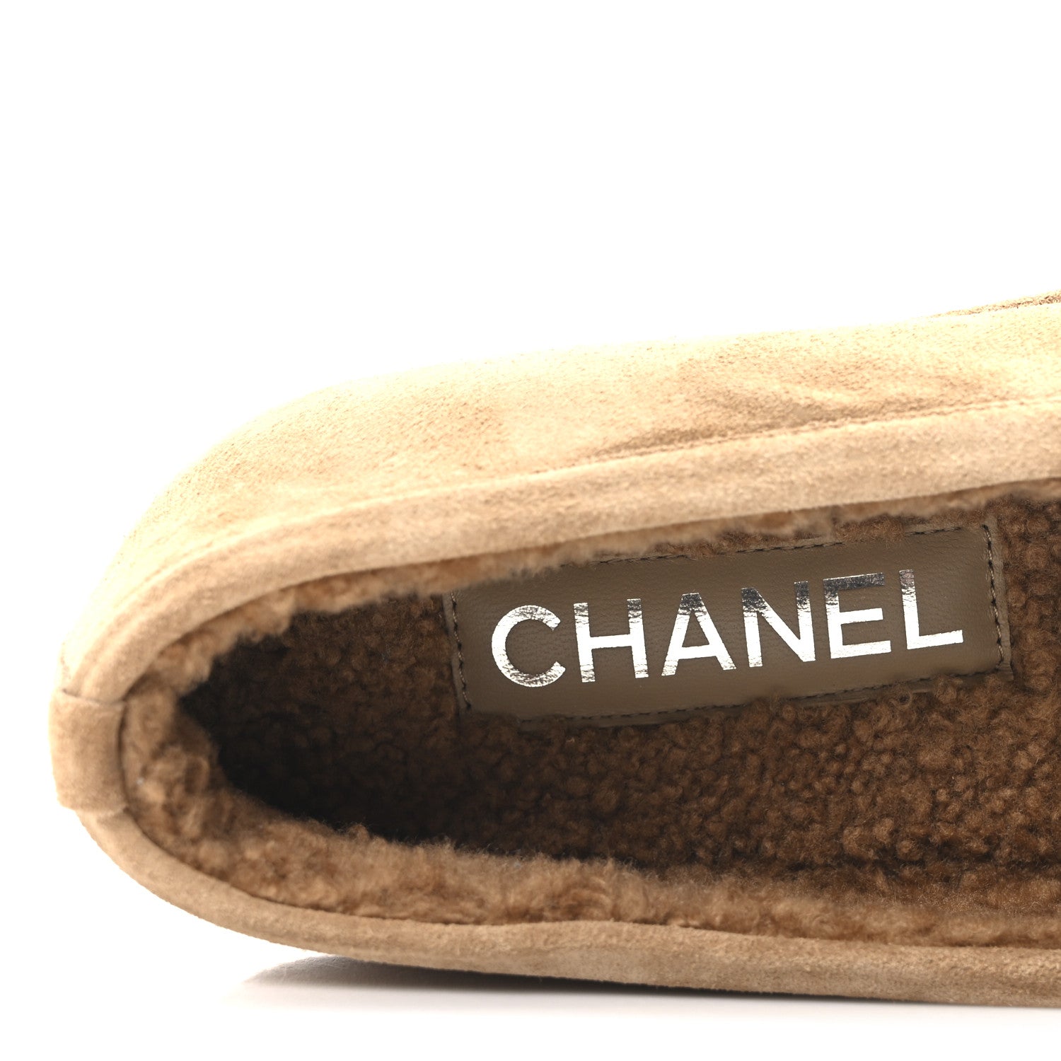 Chanel Suede Calfskin CC Loafers 38 Dark Beige 8 of 9