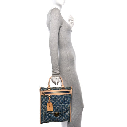Louis Vuitton Monogram Denim Sac Plat Blue 2 of 13