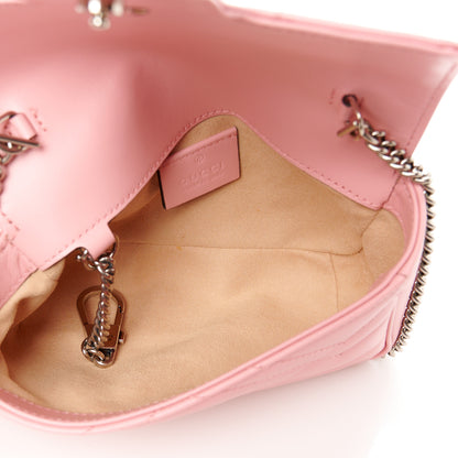 Gucci Calfskin Matelasse Super Mini GG Marmont Shoulder Bag Wild Rose 5 of 10