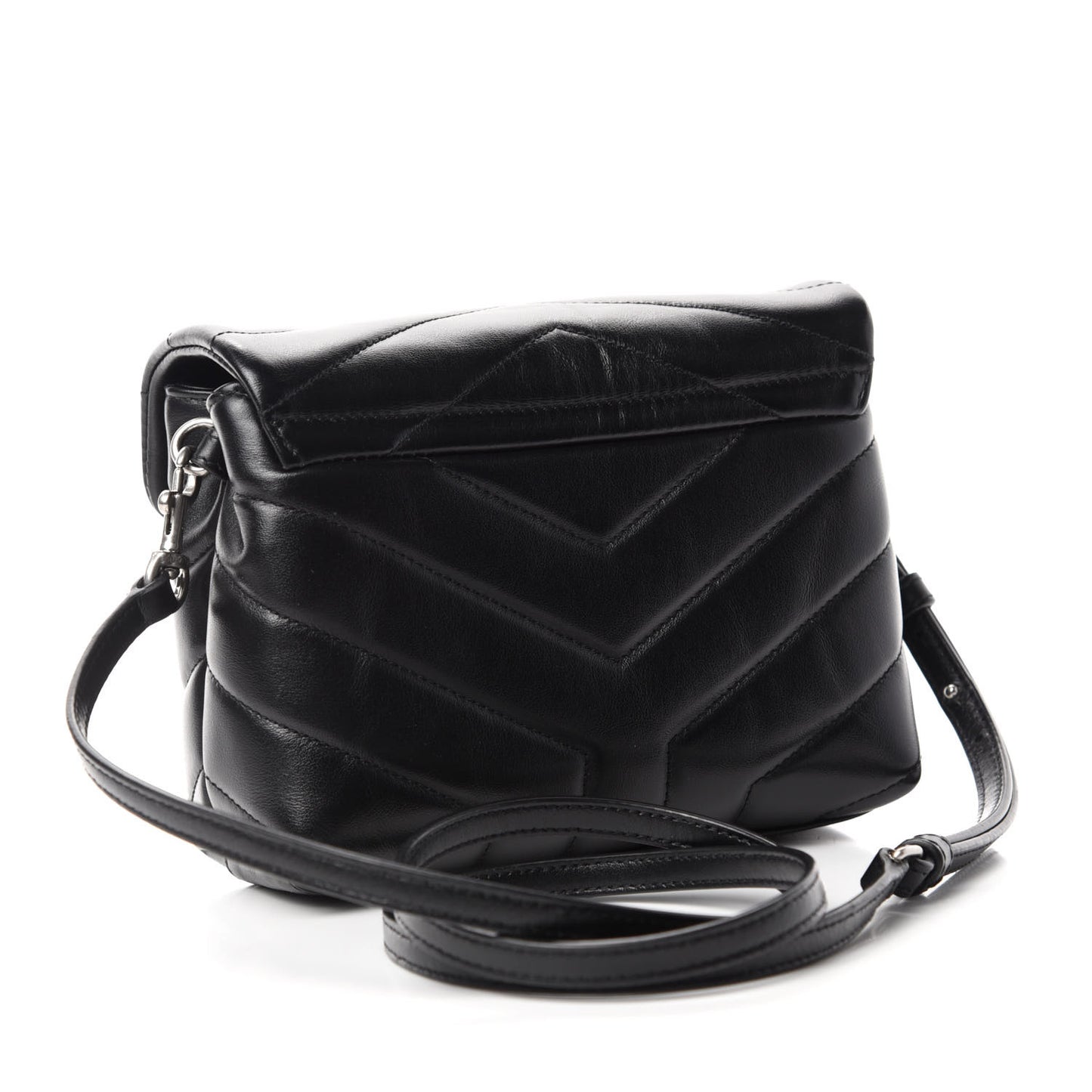 Calfskin Y Quilted Monogram Toy Loulou Crossbody Bag Black