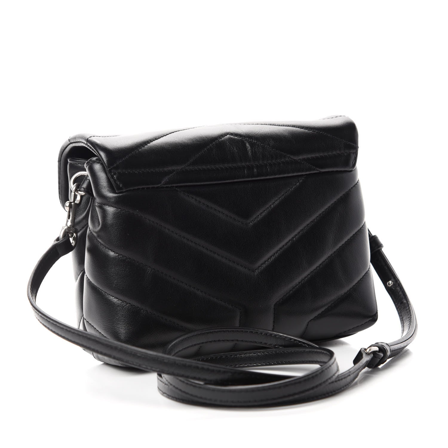 Saint Laurent Calfskin Y Quilted Monogram Toy Loulou Crossbody Bag Black 3 of 12
