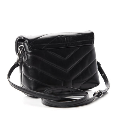 Saint Laurent Calfskin Y Quilted Monogram Toy Loulou Crossbody Bag Black 3 of 12