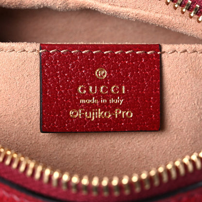 Gucci X DORAEMON Mini Vintage GG Supreme Monogram Camera Bag Beige Cherry Red 6 of 14