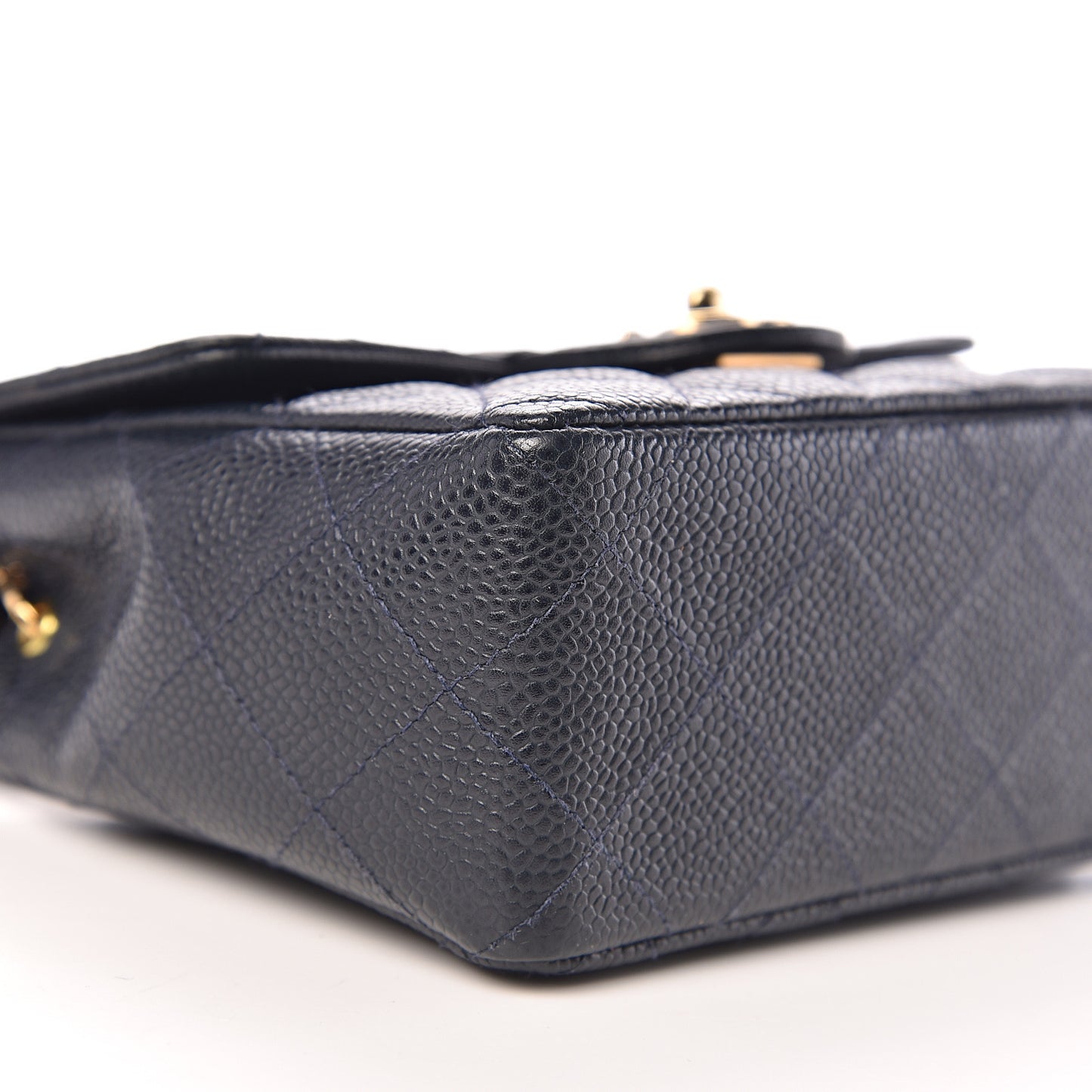 Caviar Quilted Mini Square Flap Navy