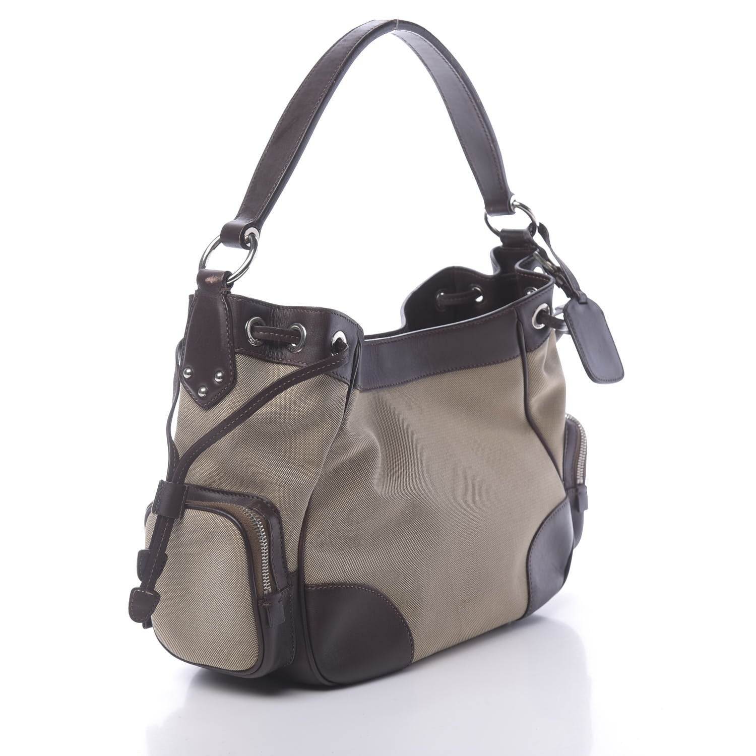 Prada Jacquard Logo Hobo Corda Bruciato 3 of 17
