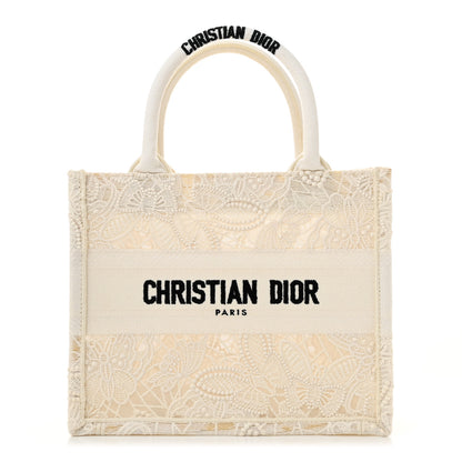 Christian Dior Embroidered 3D Macrame D-Lace Butterfly Small Book Tote White 1 of 10