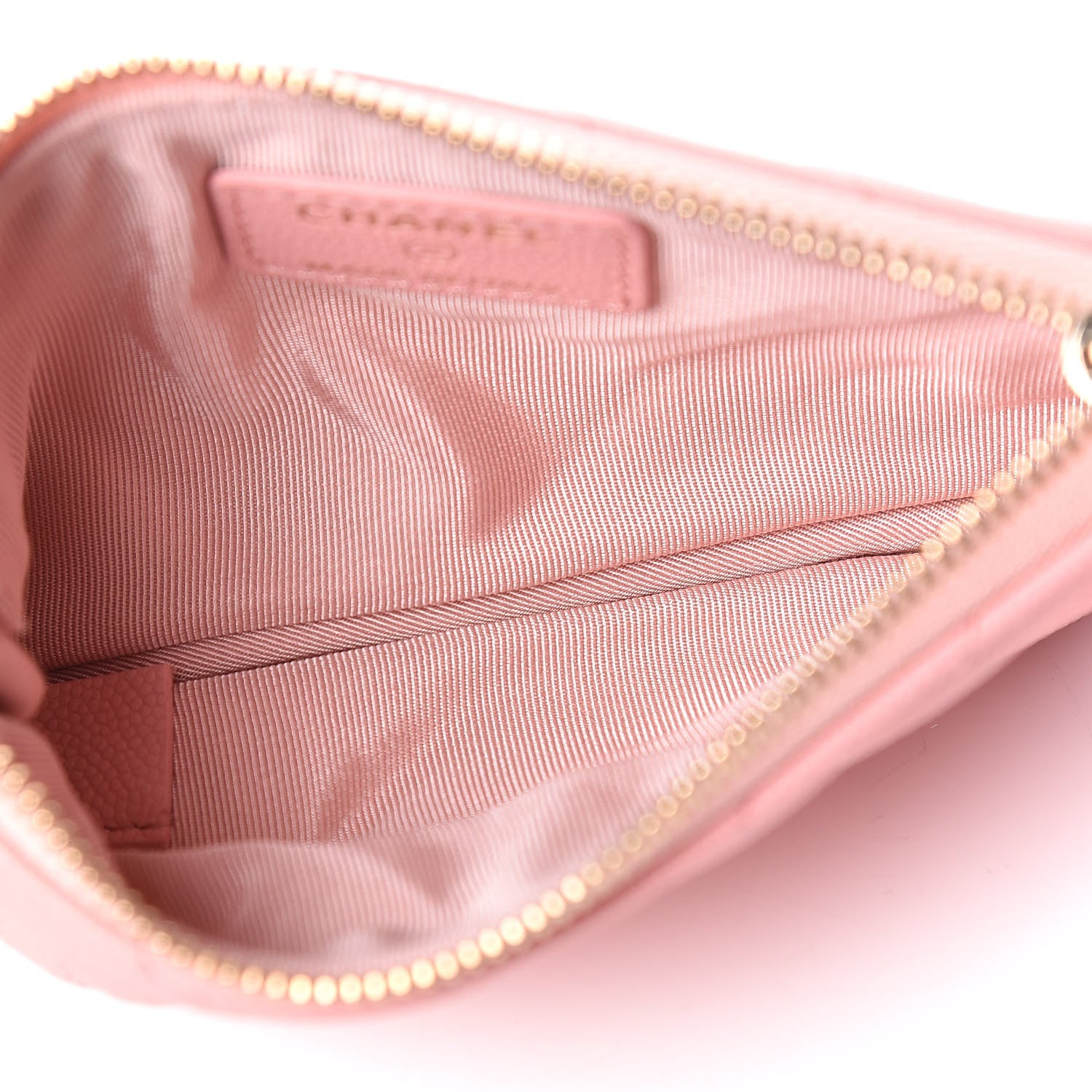 Chanel Caviar Chevron Quilted Small Cosmetic Case Pink 5 of 8