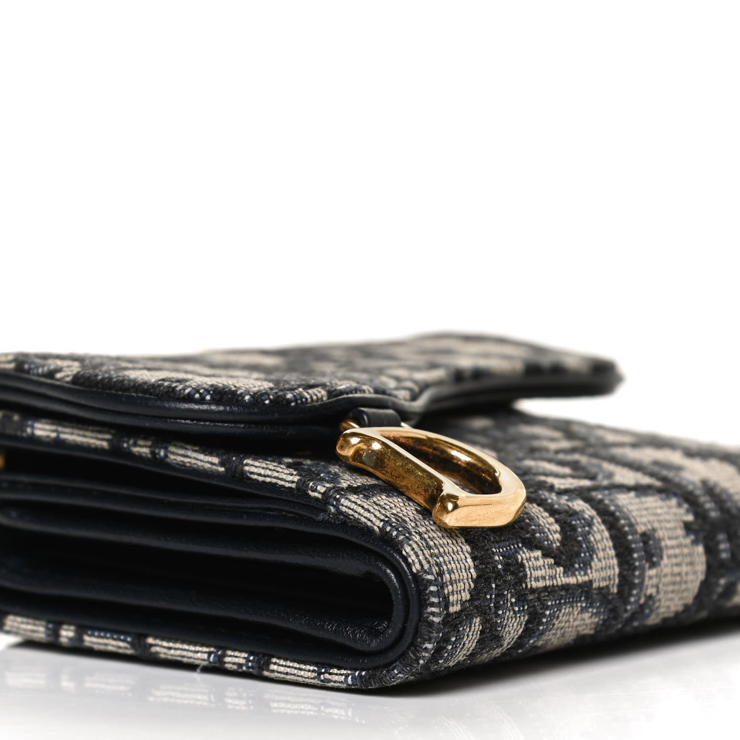 Christian Dior Oblique Saddle Lotus Wallet Blue 5 of 10