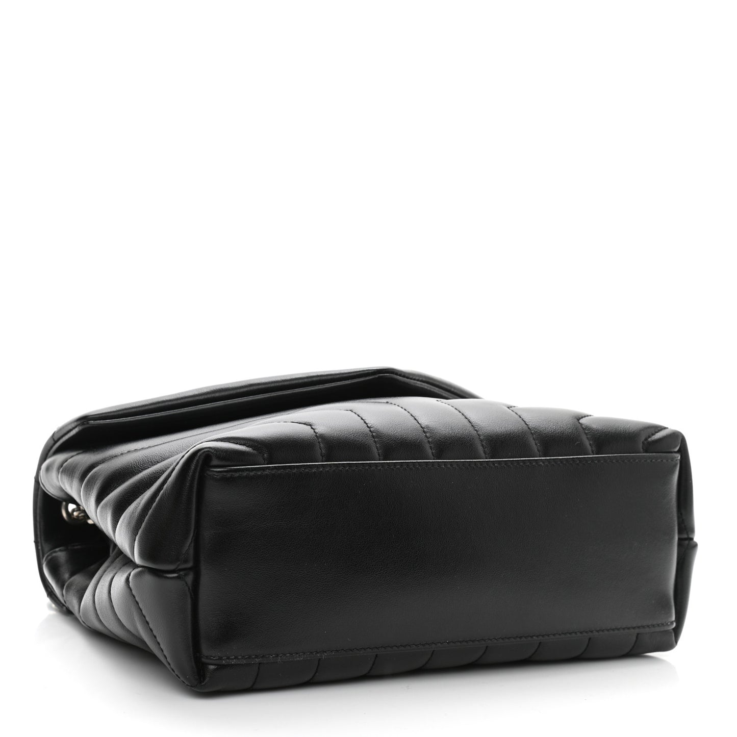 Calfskin Y Quilted Monogram Small Loulou Chain Satchel Black
