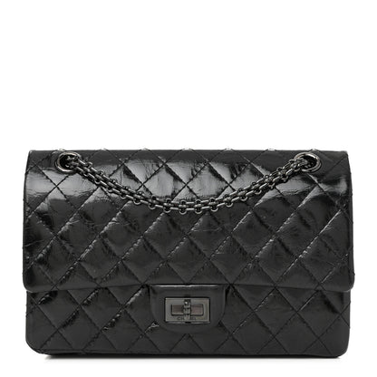 Chanel Glazed Aged Calfskin Quilted 2.55 Reissue 225 Flap So Black 1 of 11