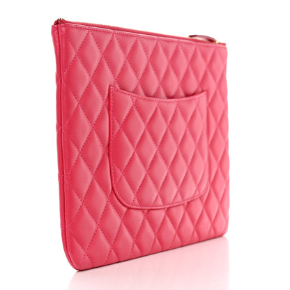 Chanel Lambskin Quilted Medium Cosmetic Case Pink 3 of 8