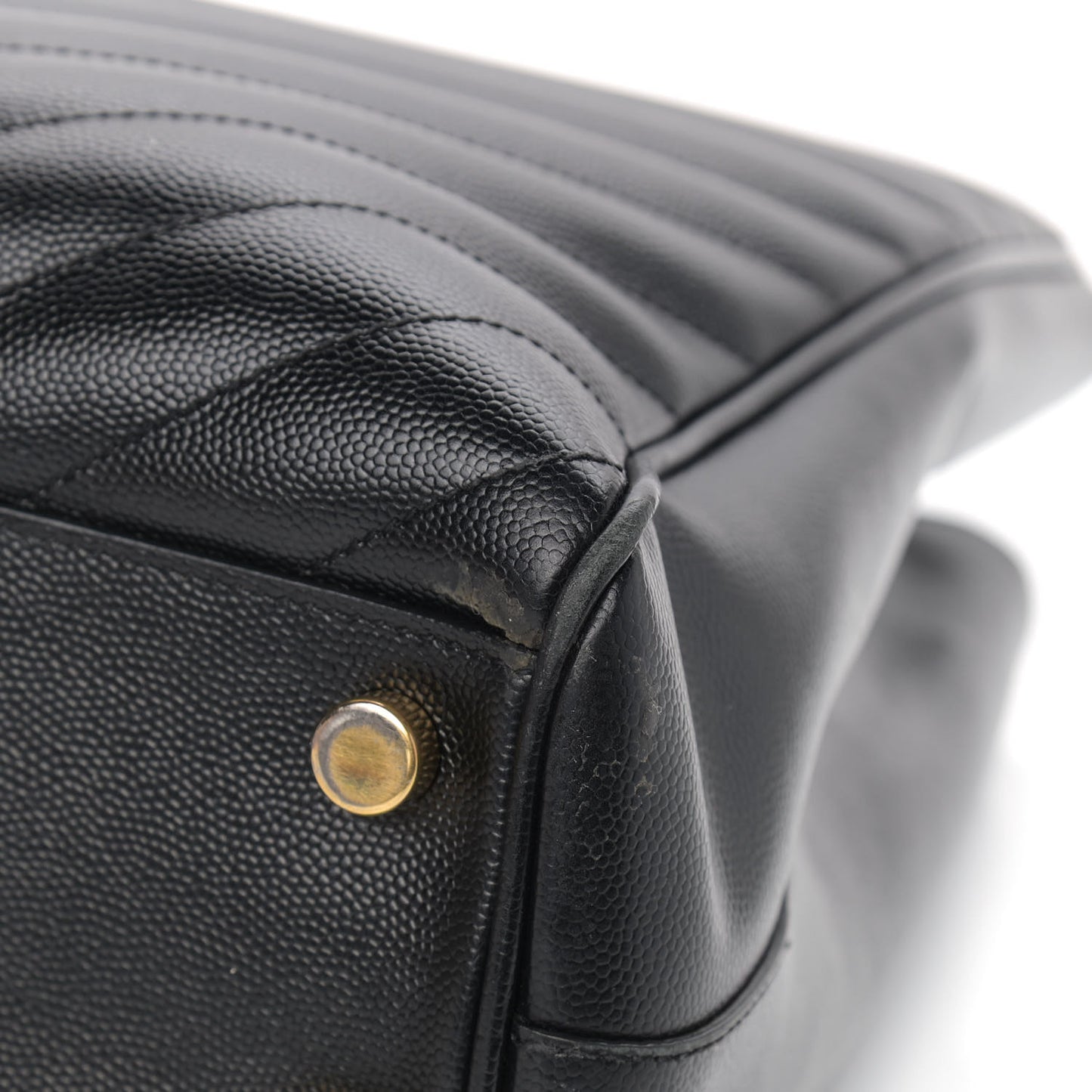 Grain De Poudre Matelasse Chevron Monogram Shopping Bag Black
