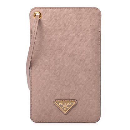 Prada Saffiano Triangle Phone Case Pouch Cammeo 2 of 4