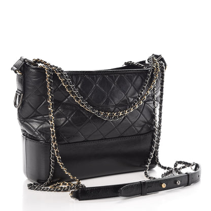 Chanel Aged Calfskin Quilted Medium Gabrielle Hobo Black 4 of 11