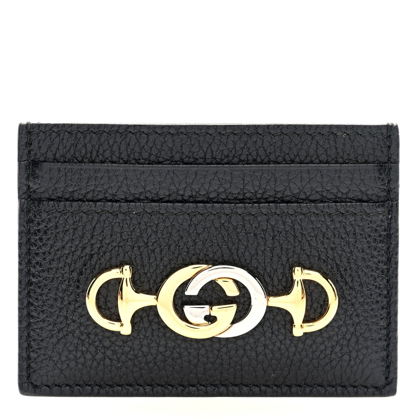 Grainy Calfskin Zumi Card Holder Black