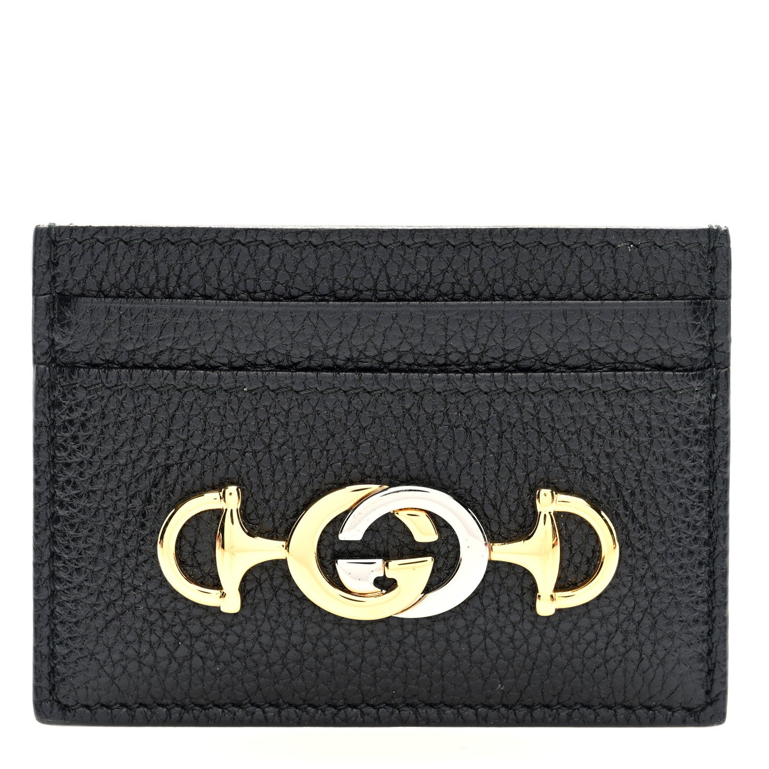 Gucci Grainy Calfskin Zumi Card Holder Black 1 of 6