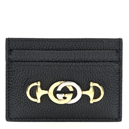 Gucci Grainy Calfskin Zumi Card Holder Black 1 of 6
